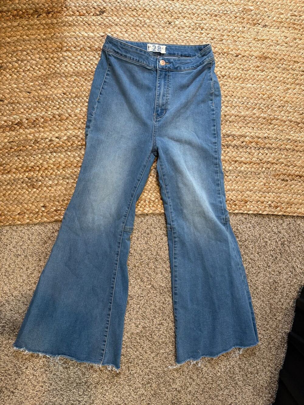 We are free high waist bell bottom denim jean 28 3062
